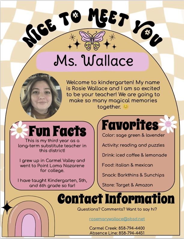 Photo of Ms. Wallace and a page about her. 
